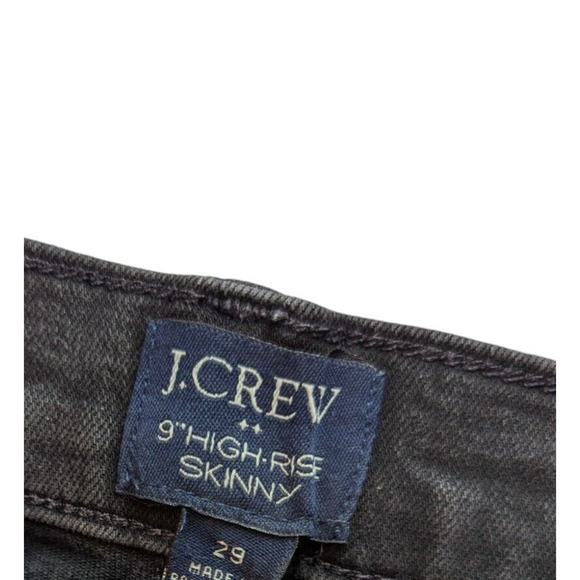 J Crew Jeans Womens Size 29 Black Denim 9" High-Rise Skinny Stretch - Picture 3 of 8